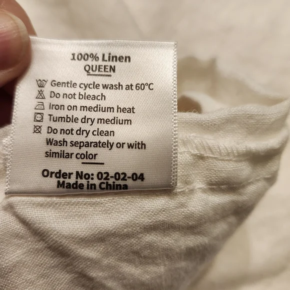 Simple Opulence 100% Linen Queen Duvet Cover White OEKO-TEX Button Closure - Picture 6 of 8